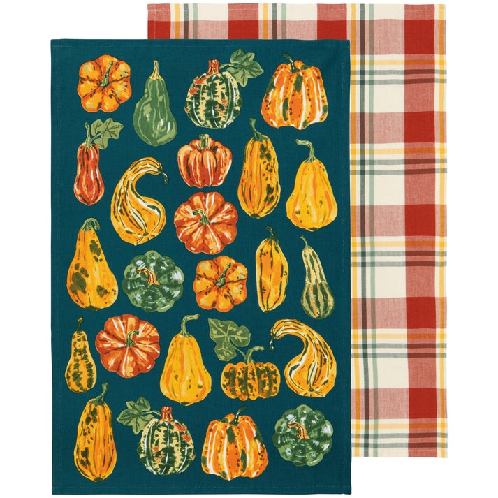 Now Designs Tea Towel Harvest Gourds Set Of 2