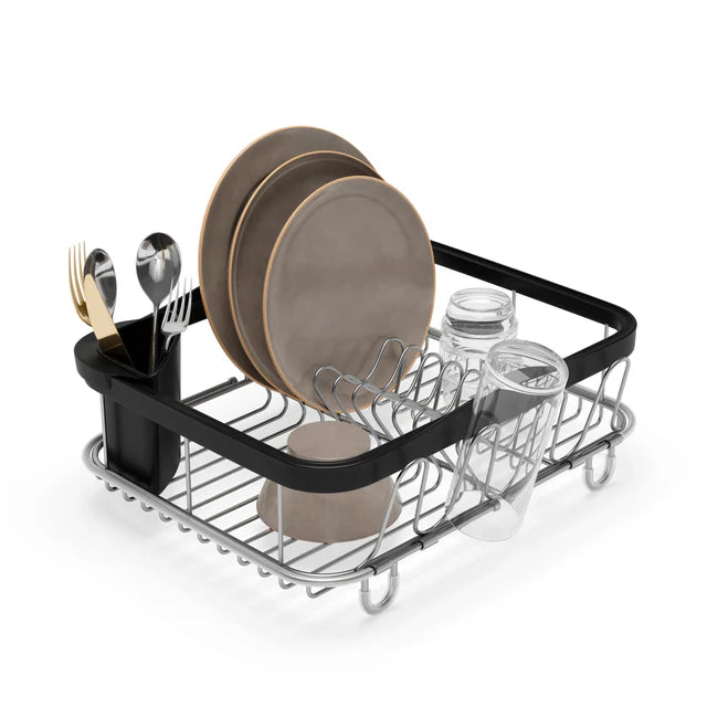 Umbra Sinkin Multi-Use Dishrack - Black & Nickel - iQ living