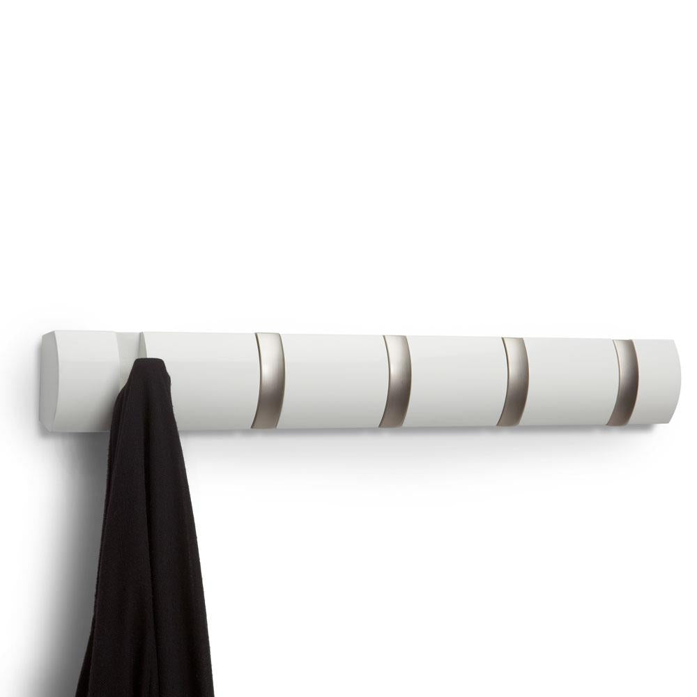 Umbra Flip 5 Hook, Gloss White