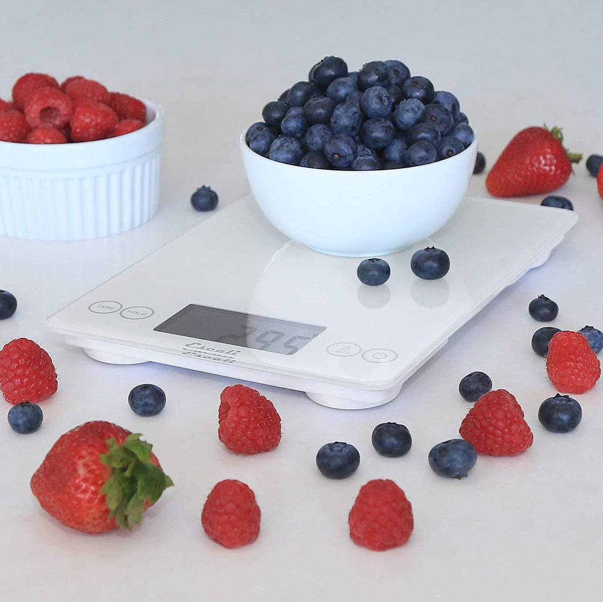 Escali Arti Glass Kitchen Scale - Frost White - iQ living