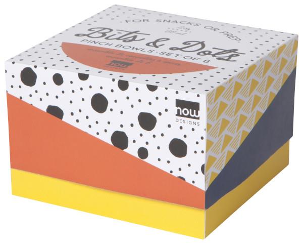 Now Designs Pinch Bowl Set Of 6 Bts & Dots Colours - iQ living