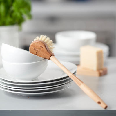 ecoLiving Long Handle Wooden Dish Brush With Replaceable Head
