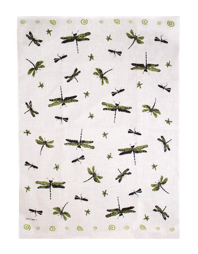 Rain Goose linen Towel, Dragonfly Green