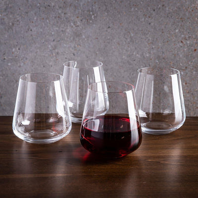Trudeau Gala Stemless Red Wine Glass Set of 4
