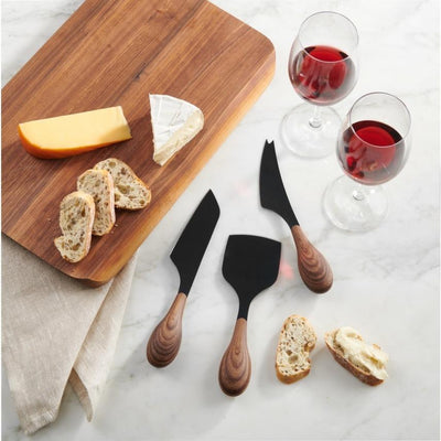 Trudeau Black Cheese Knife Set Of 3