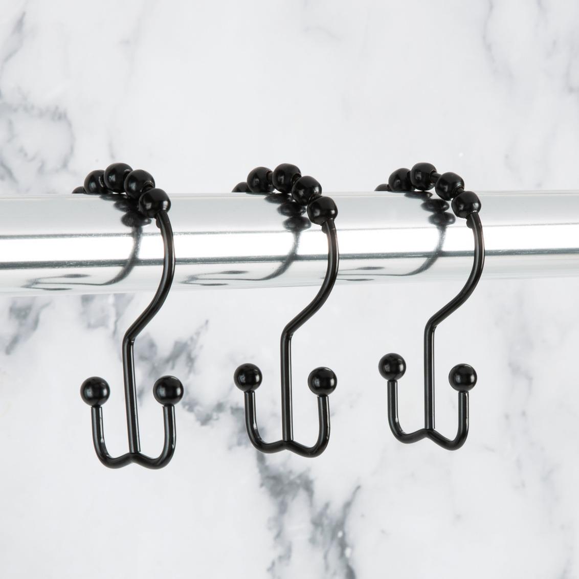 Moda At Home Annex Double Roller Shower Hooks S/12, Black