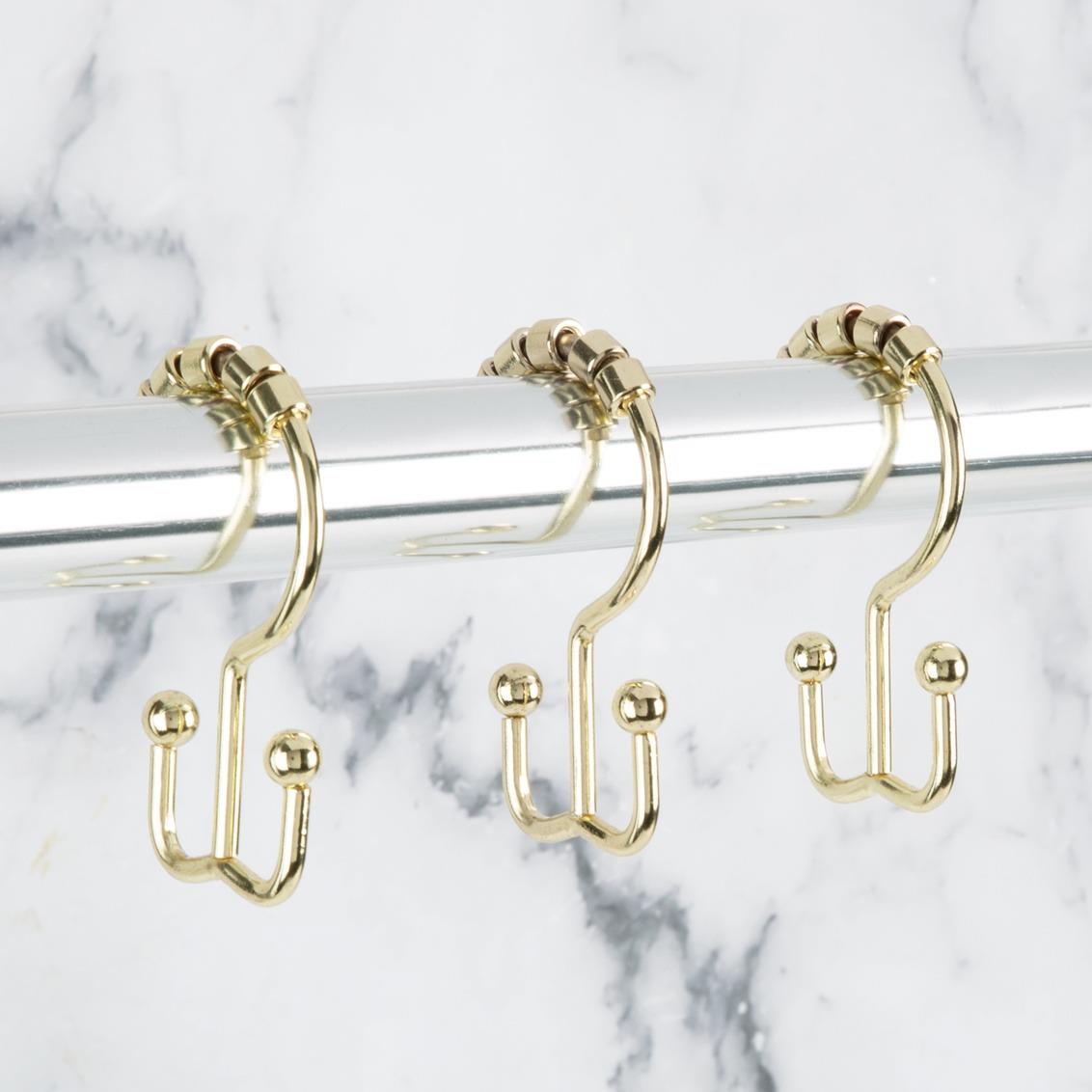 Moda At Home Annex Double Roller Shower Hooks S/12, Antique Gold
