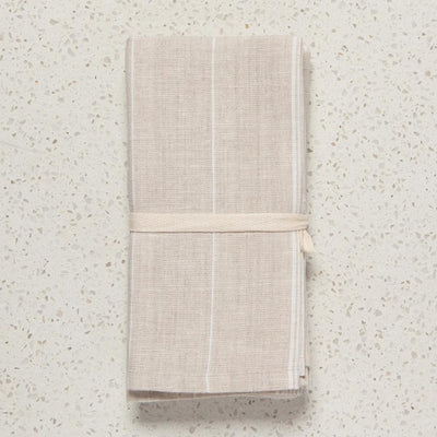 Danica White Maison Stripe Linen Napkin Set Of 4