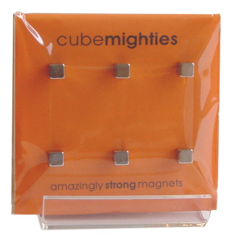 three by three cube mighties rare earth magnets 6 pack