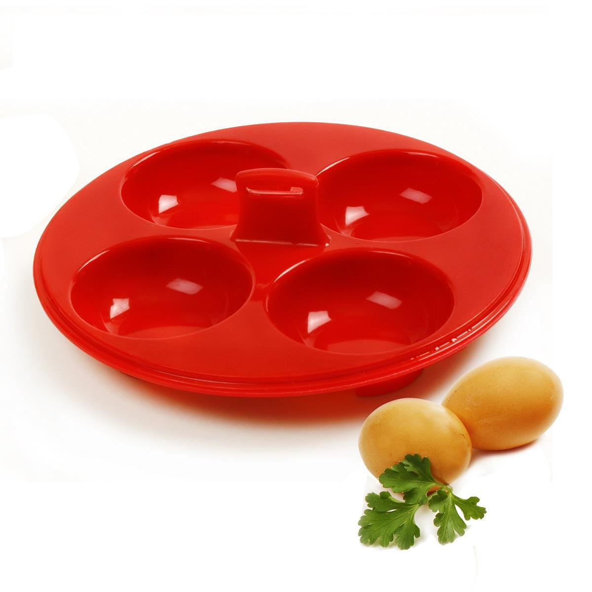 Norpro red Silicone 4 Egg Egg Poacher