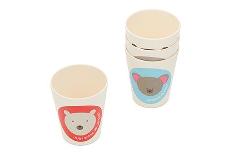 Red Rover Kids Bamboo Animal Cups - Set of 4