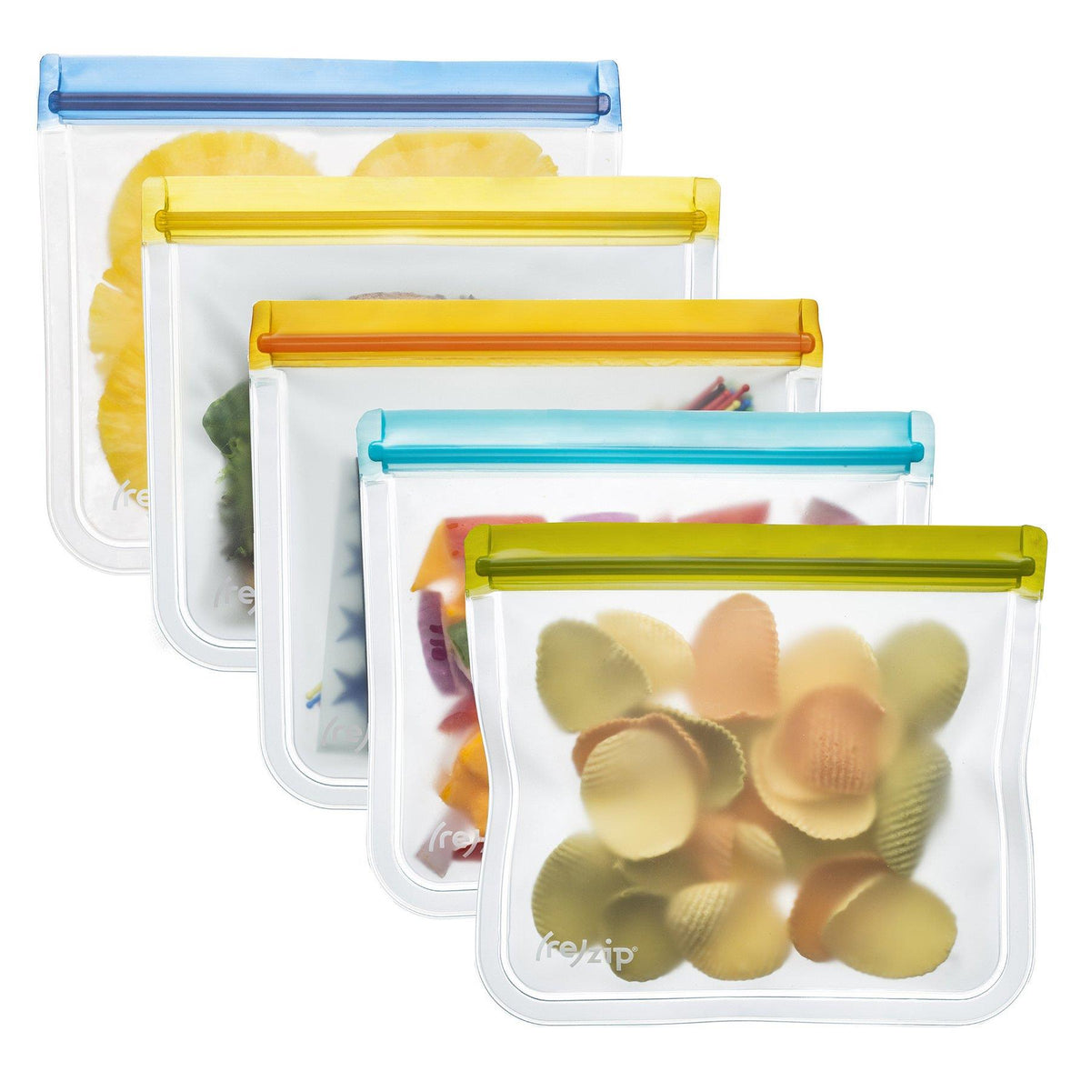 ReZip Lay-Flat Lunch Leak Proof Reusable Storage Bag - 5 Pack