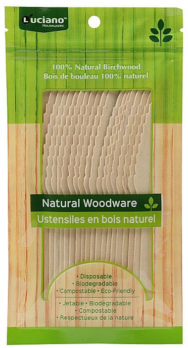 Luciano Natural Woodware Birchwood Knives Set of 20