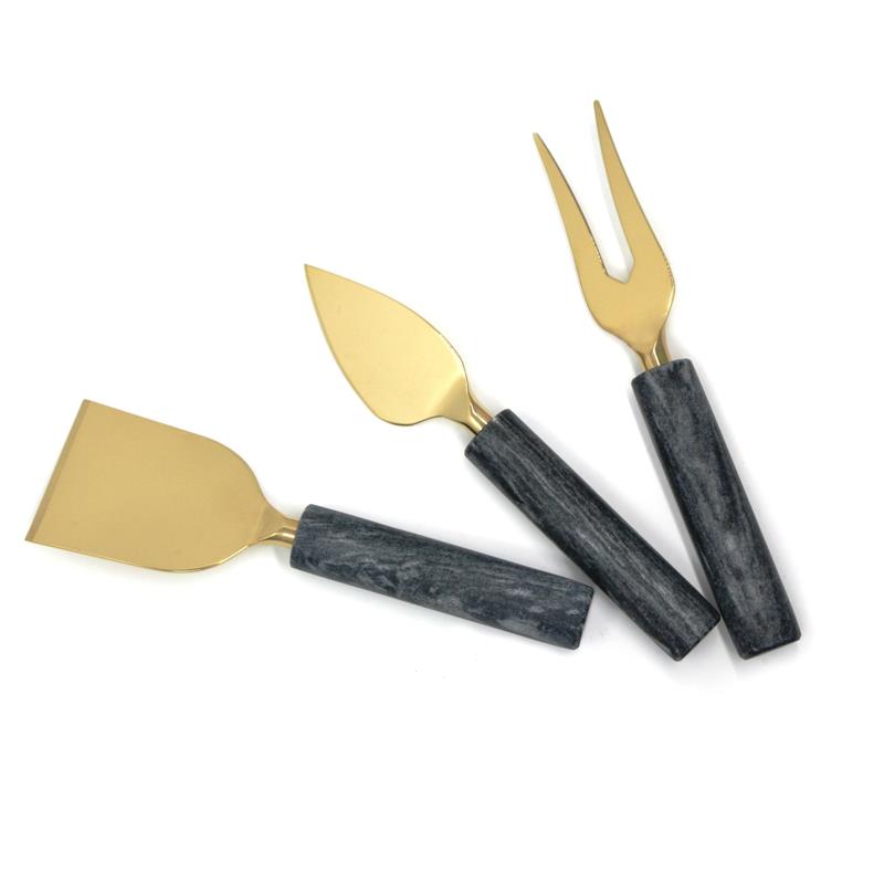 Natural Living Black Marble Cheese Knife Set Of 3