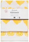Now Designs Color Center Flour Sack Tea Towel Set of 2 - Lemon