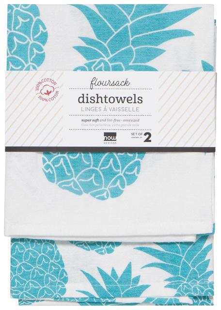 Now Designs Brooklyn Dish Towel Set of 4, Blue