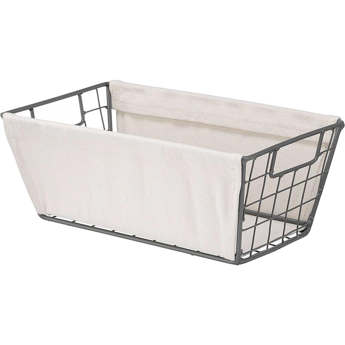 Whitmor Wire Tote Basket With Canvas Sides - Small