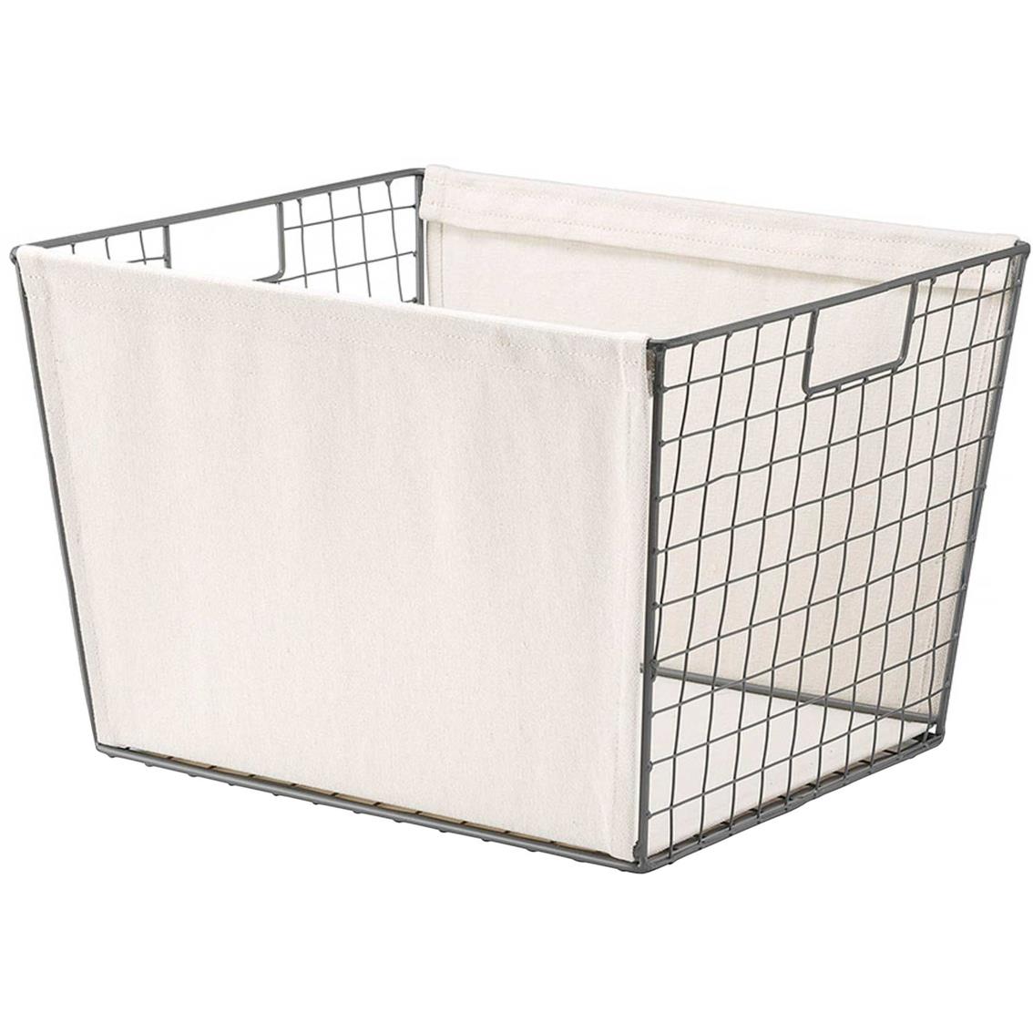 Whitmor Wire Tote Basket With Canvas Sides - Medium