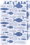 Now Designs Color Center Flour Sack Tea Towel Set of 2 - Royal Blue Fish