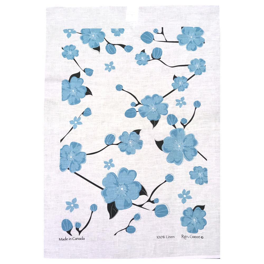 Rain Goose Linen Tea Towel Cherry Blossom