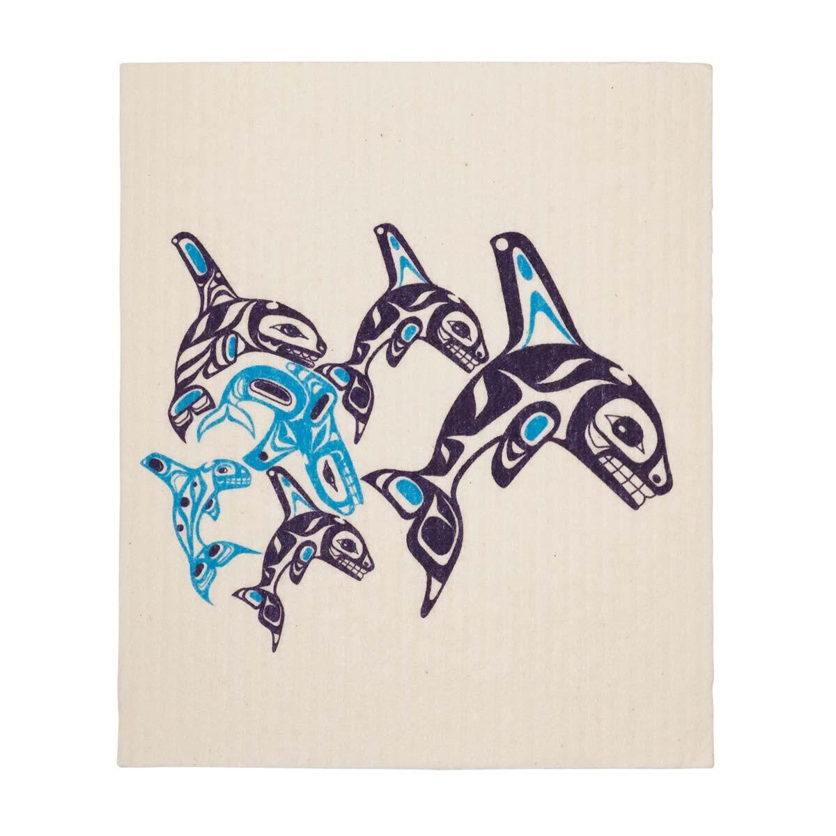 Native Northwest Eco Cloth Orca Family
