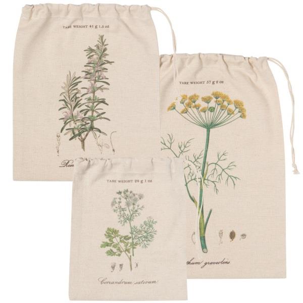 Now Designs Garden Herbs Produce Bag Set of 3