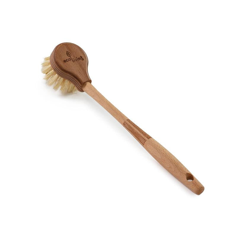 ecoLiving Long Handle Wooden Dish Brush With Replaceable Head