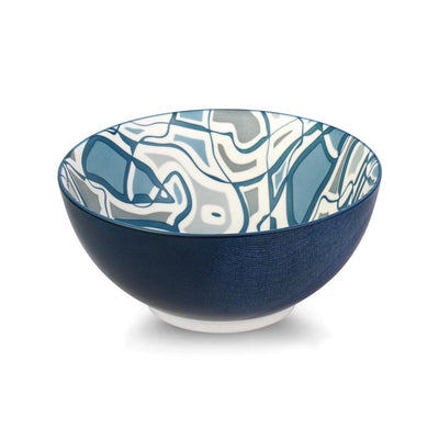 Brilliant Denim Abstract Condiment Dipping Bowl 4"