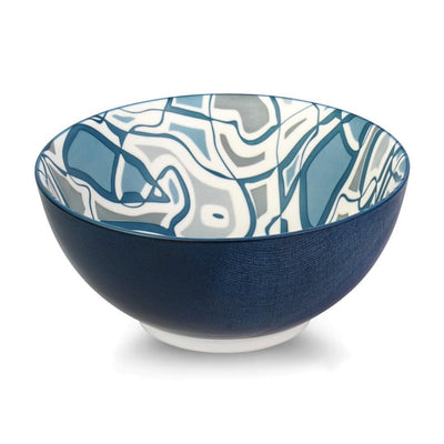 Brilliant Denim Abstract Cereal Bowl 6"