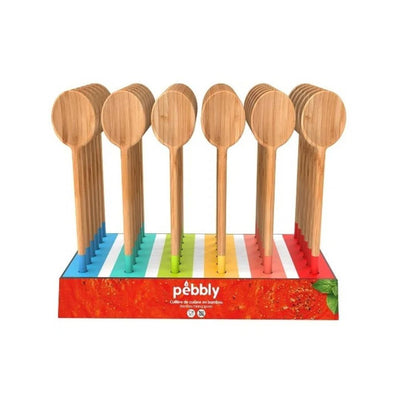 Pebbly Assorted Bamboo Mixing Spoon 12"