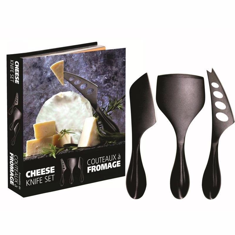 Natural Living Matte Black Cheese Knife Set Of 3