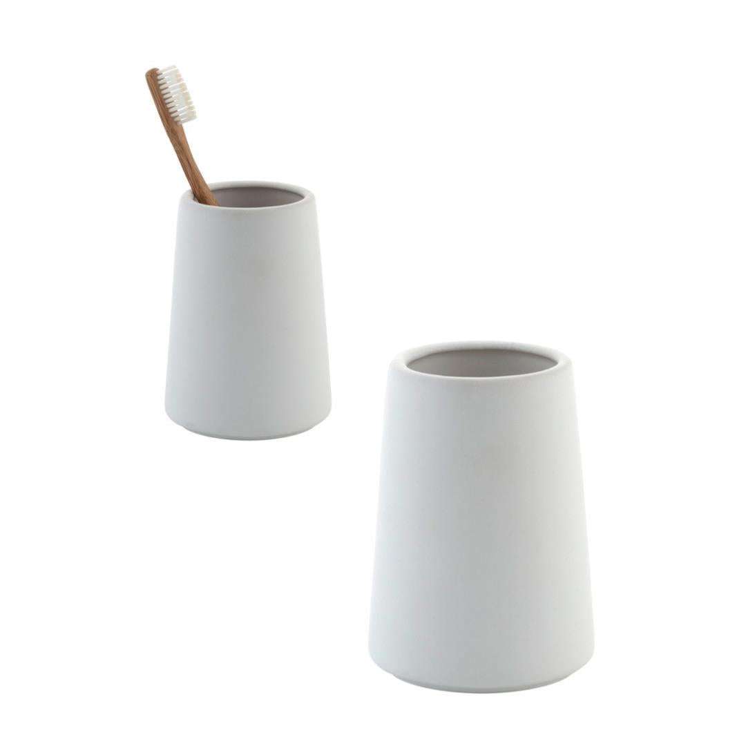 Moda At Home White Anitra Ceramic Tumbler