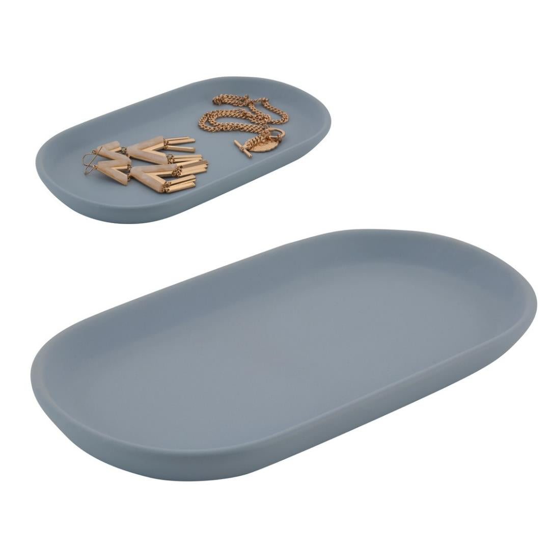 Moda At Home Blue Anitra Ceramic Vanity Tray