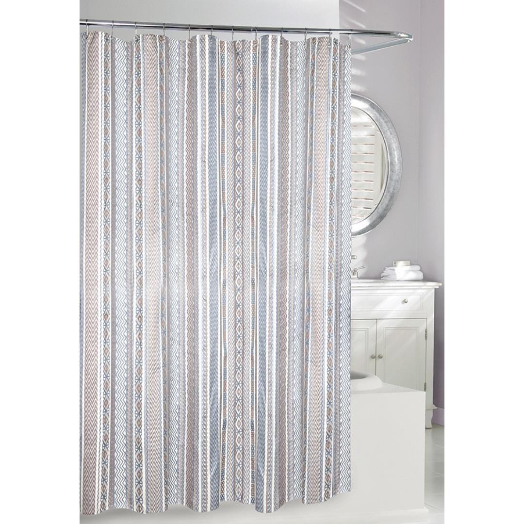 Moda At Home Polyester Jacquard Shower Curtain Aztec