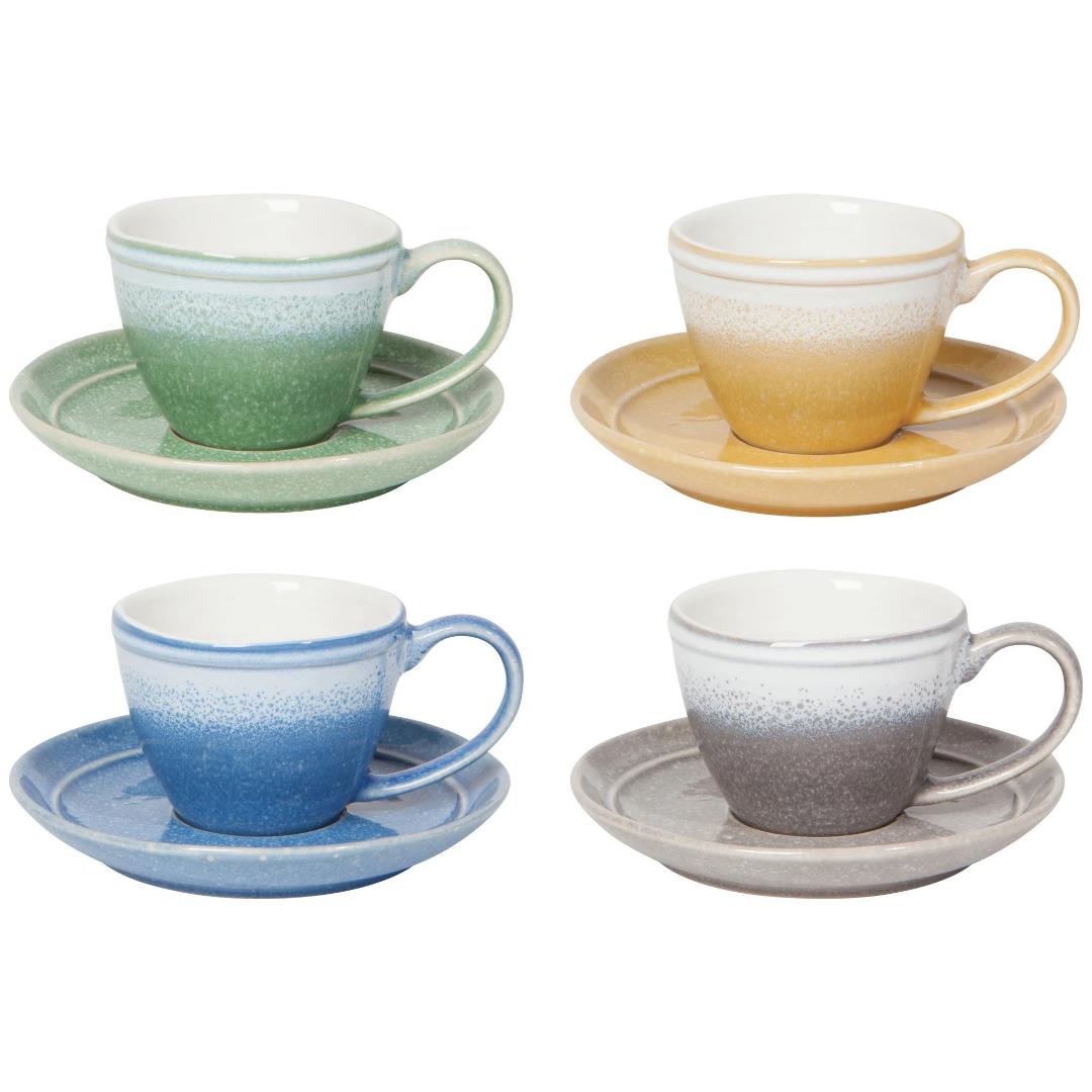Danica Mineral Espresso Cup & Saucer Set Of 4