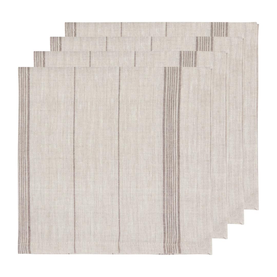 Danica Shadow Maison Stripe Linen Napkin Set Of 4