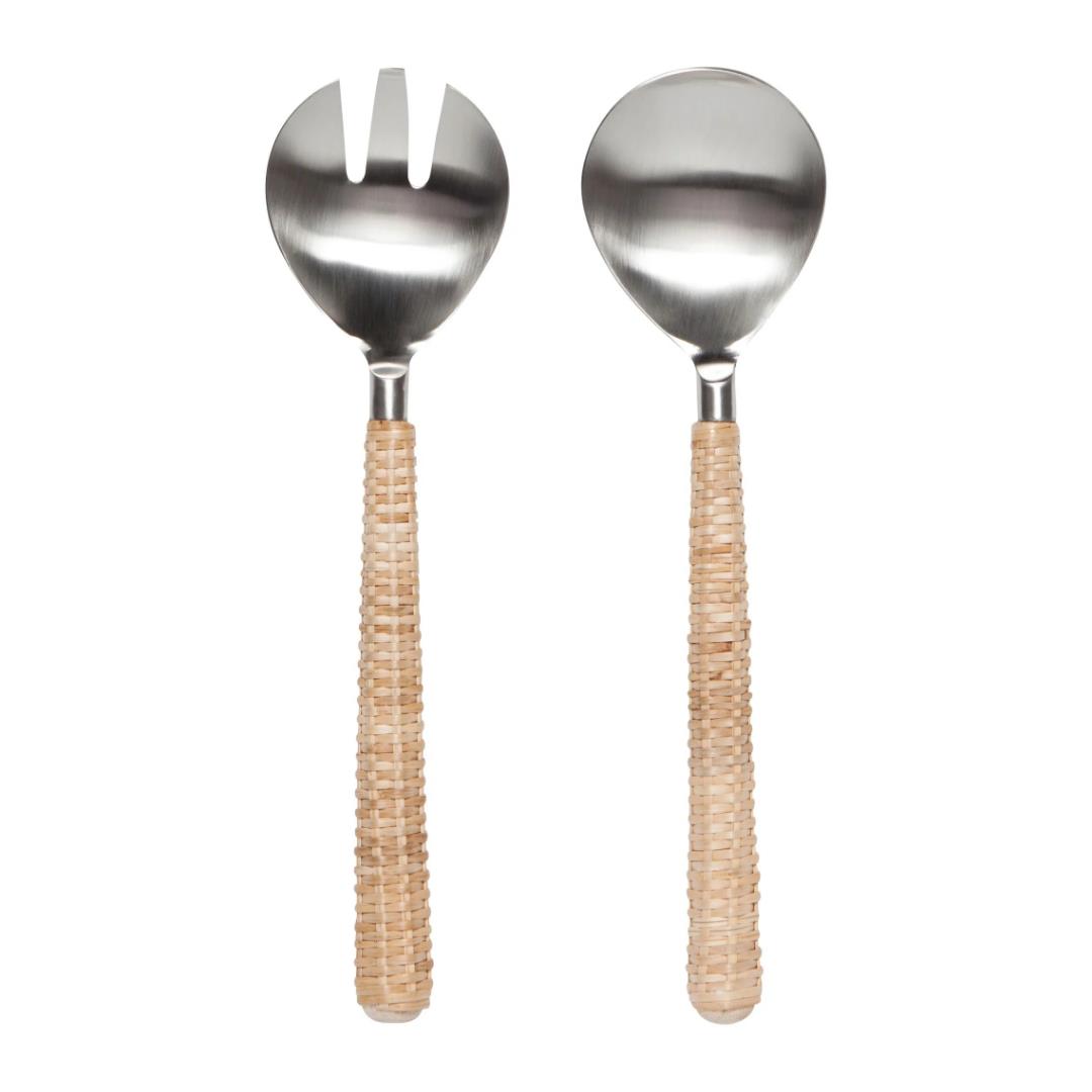 Danica Rattan Matte Salad Servers