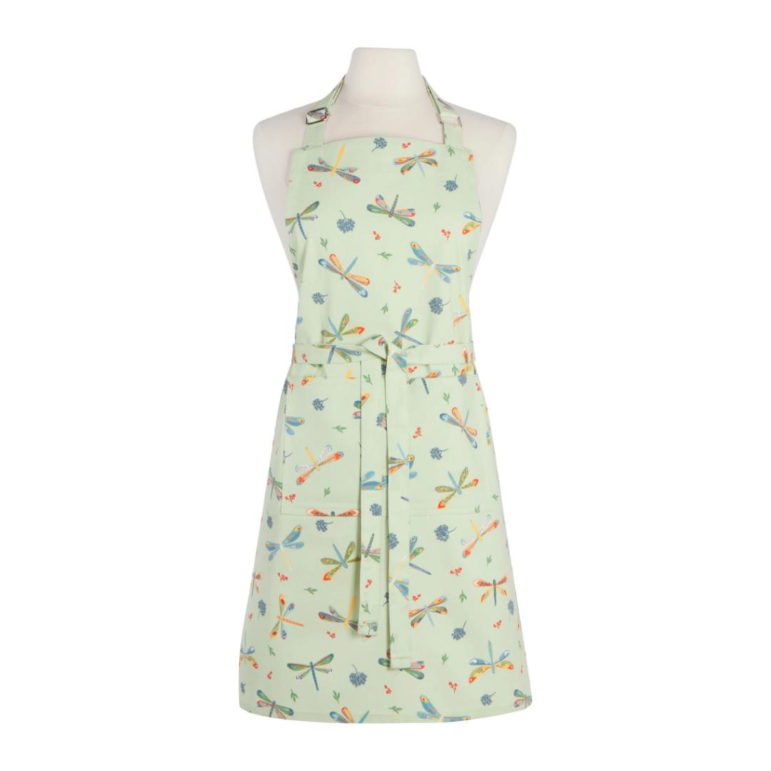 Now Designs Apron Green Dragonfly