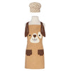 Danica Kids Apron & Chef's Hat Set Brown Dog